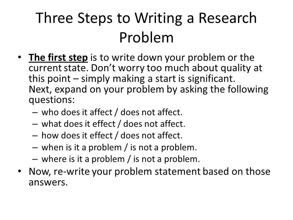 Research Paper Problem Statement Example